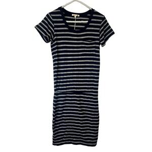 Sundry Navy and Gray Striped Short Sleeve Tshirt Dress SZ 1 NWT